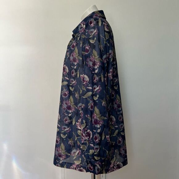 Blair Vintage 90a floral shoulder pad button down - Picture 7 of 11